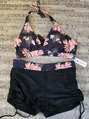 NWT - Holipick Bikini Top With Shorts Bathing Suit Set, Size XL